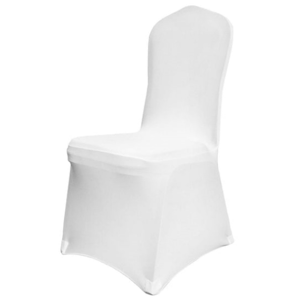 Housse blanche pour chaise pliante en location