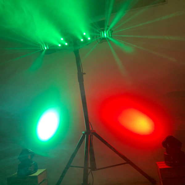 Pied de lumière 60 cm avec lumière verte et deux spots avec lumière vert et rouge